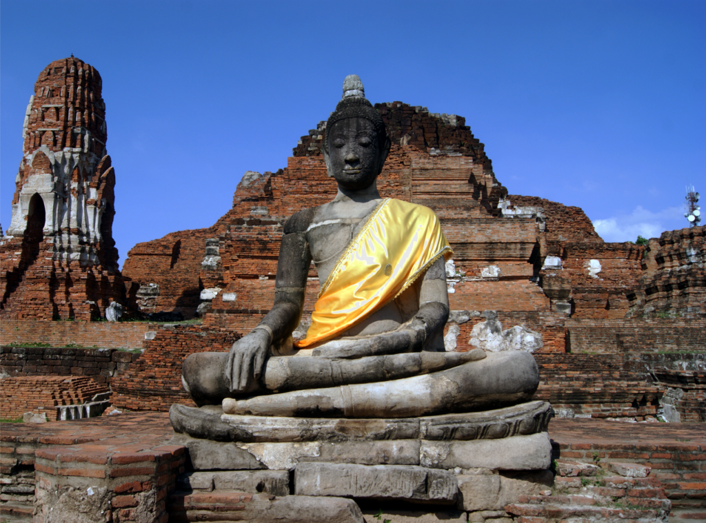 Sitting Buddha statue in Ayutthaya
