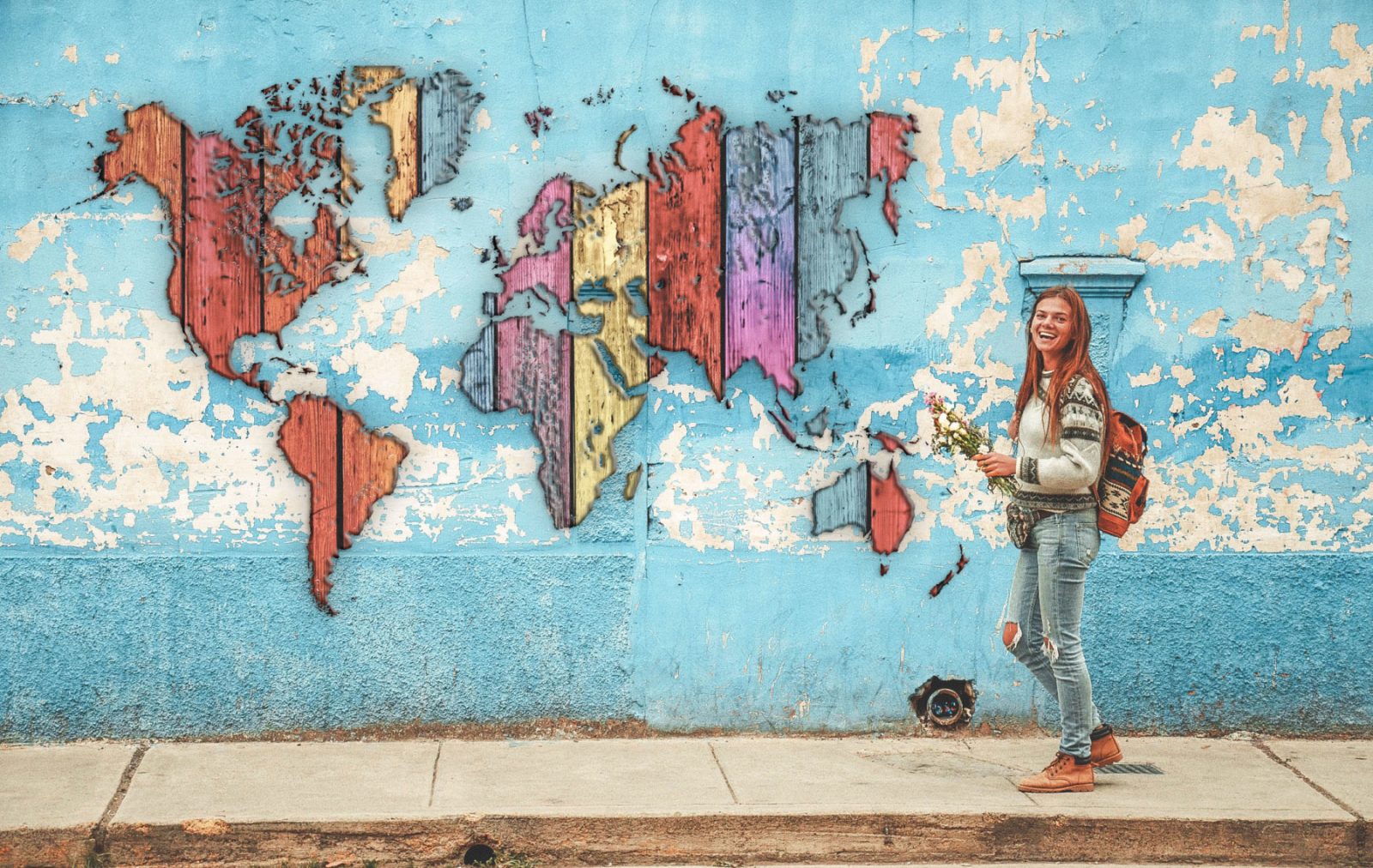 world map on the wall